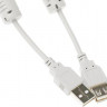 Кабель-удлинитель USB2.0 USB2.0-AM-AF-1.8M-MG, USB A(m) - USB A(f), ферритовый фильтр , 1.8м, серый