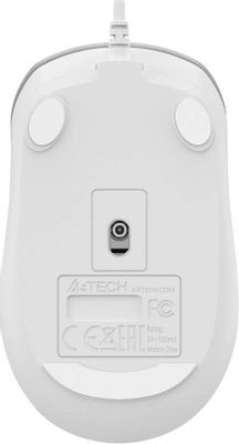 Мышь A4TECH Fstyler FM26, оптическая, проводная, USB, серебристый и белый [fm26 usb (icy white)]