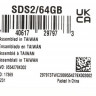 Карта памяти SDXC UHS-I Kingston Canvas Select Plus 64 ГБ, 100 МБ/с, Class 10, SDS2/64GB, 1 шт., без адаптера