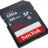 Карта памяти SDXC UHS-I Sandisk Ultra 64 ГБ, 100 МБ/с, Class 10, SDSDUNR-064G-GN3IN, 1 шт.