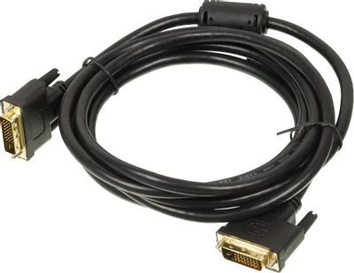 Кабель DVI DVI-D (m) - DVI-D (m), GOLD , ферритовый фильтр , 3м, черный