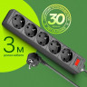 Сетевой фильтр Defender ES, 3м, черный [99485]
