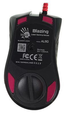 Мышь A4TECH Bloody AL90 Blazing, игровая, лазерная, проводная, USB, черный [al90 activated]