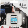 Карта памяти SDXC UHS-I U3 Kingston Canvas Go! Plus 64 ГБ, 170 МБ/с, Class 10, SDG3/64GB, 1 шт., без адаптера