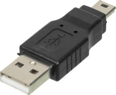 Переходник USB2.0 NingBo mini USB B (m) - USB A(m), серый