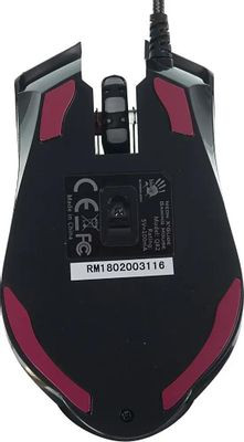 Мышь A4TECH Bloody Q82, игровая, оптическая, проводная, USB, черный и рисунок